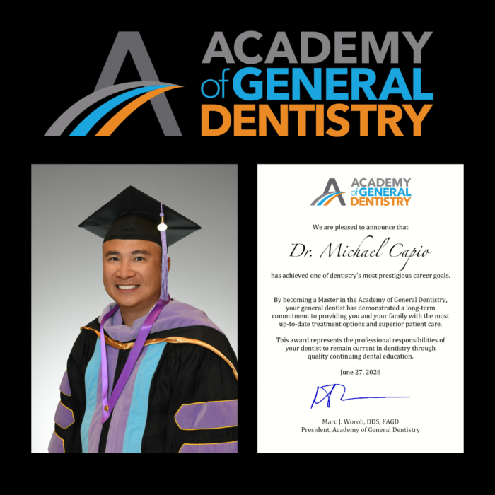 Dr. Michael Capio AGD Mastership Award Westchester Dentist 90045